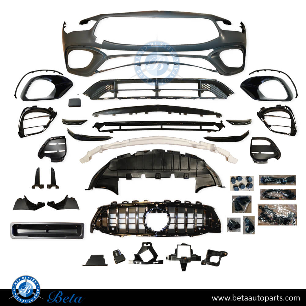 Front Bumper AMG CLA45 with Park Assist for Mercedes CLA-Class C118 2019-Up models, Part Number 1188857901 Front Bumper AMG CLA45 with Park Assist for Mercedes CLA-Class C118 2019-Up models, Part Number 1188857901